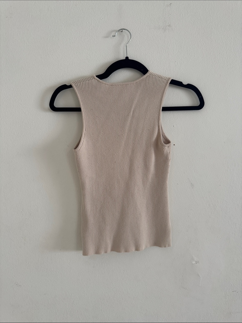 Commense Sleeveless Ribbed Tank Top - Cream - Picture 3 of 3